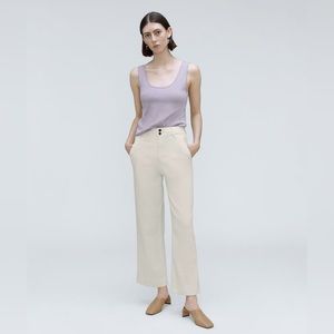 Everlane The Organic Wide-Leg Pants in Bone Ivory 6
